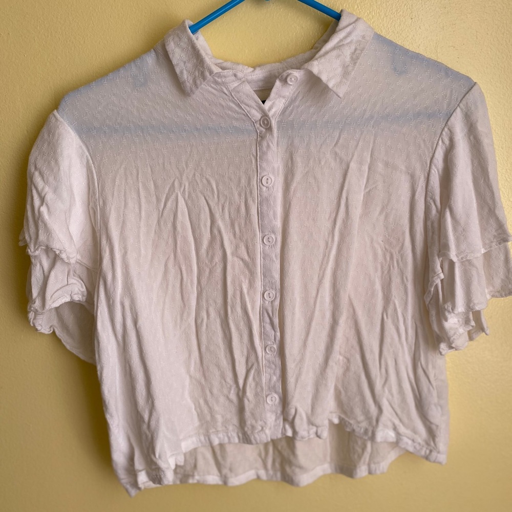 White button down top